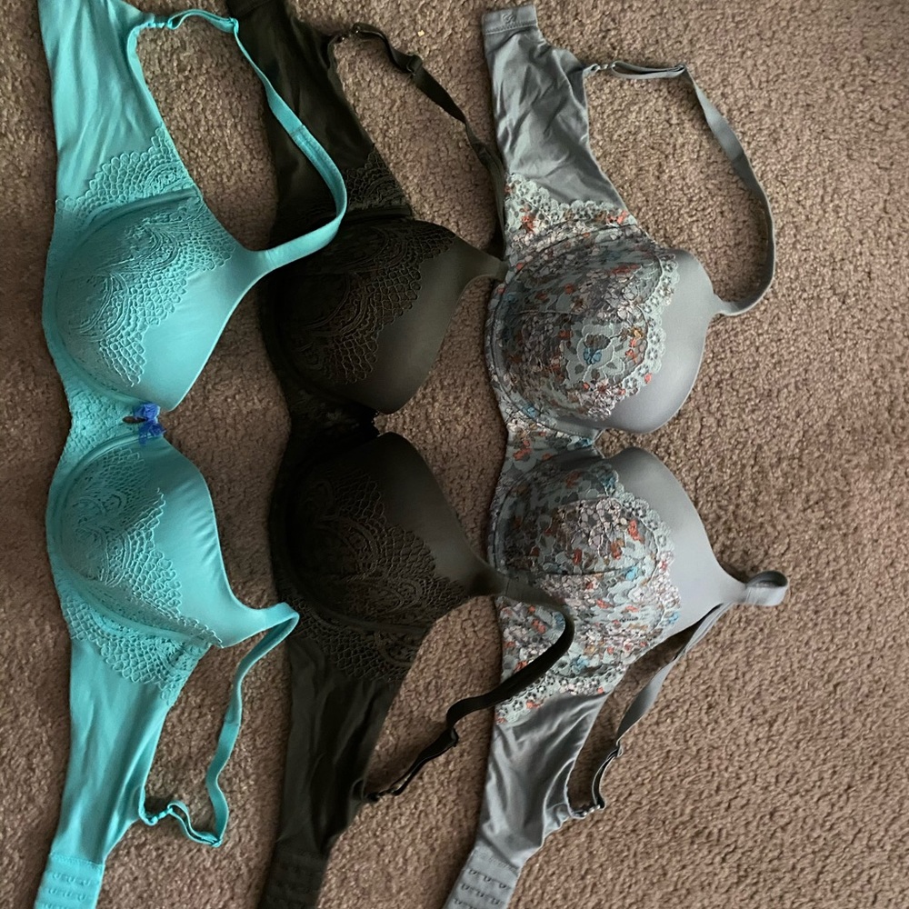 3 Victoria Secret Demi Bras - 36DD
